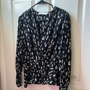 Black and White Patterned Blouse